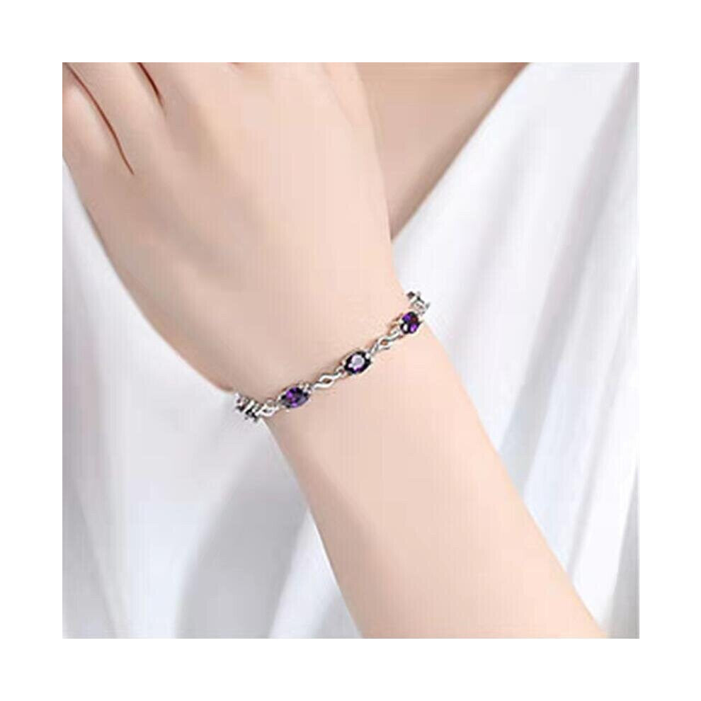 AMETHYST HEART CHAIN BRACELET
