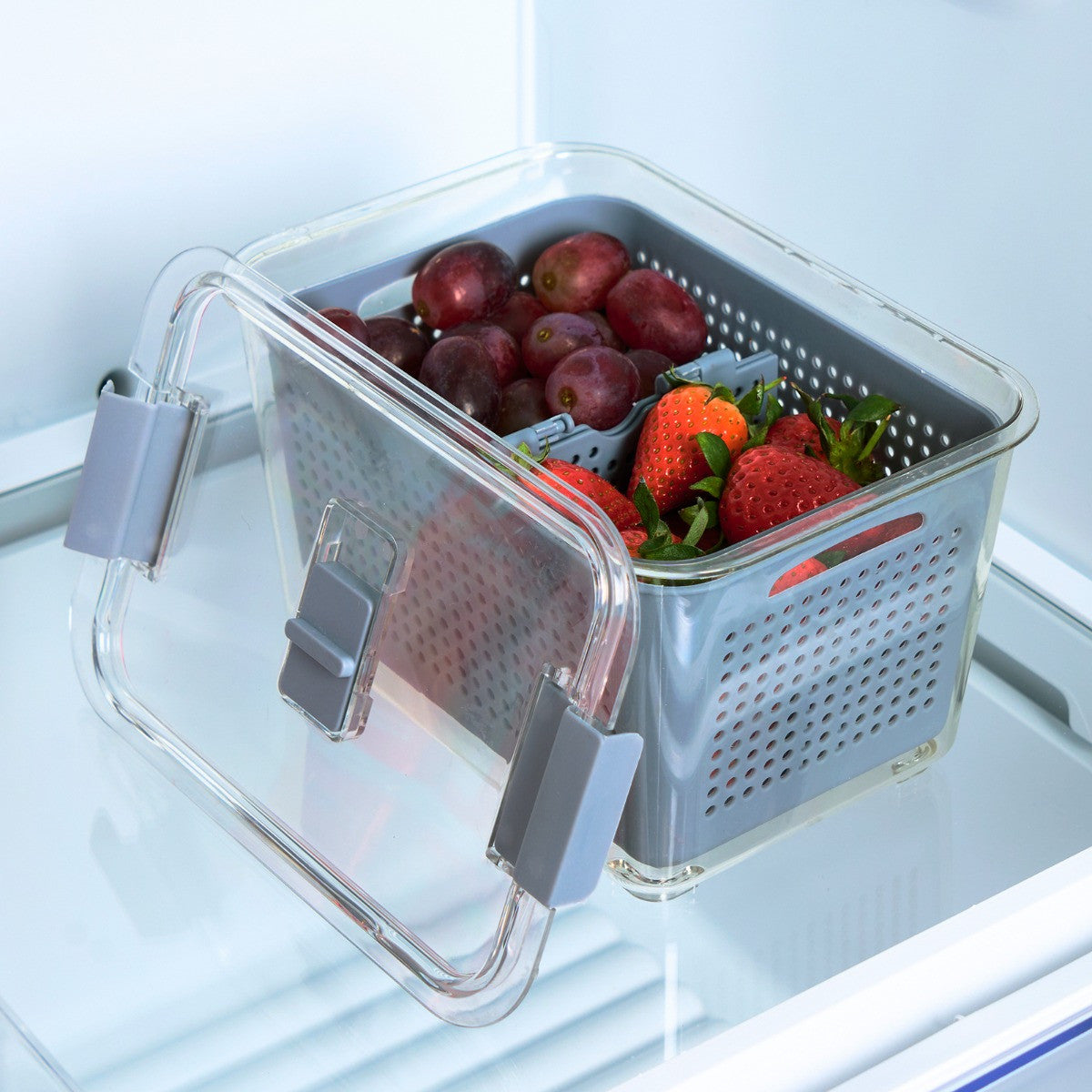 Fridge Container With Removable Basket