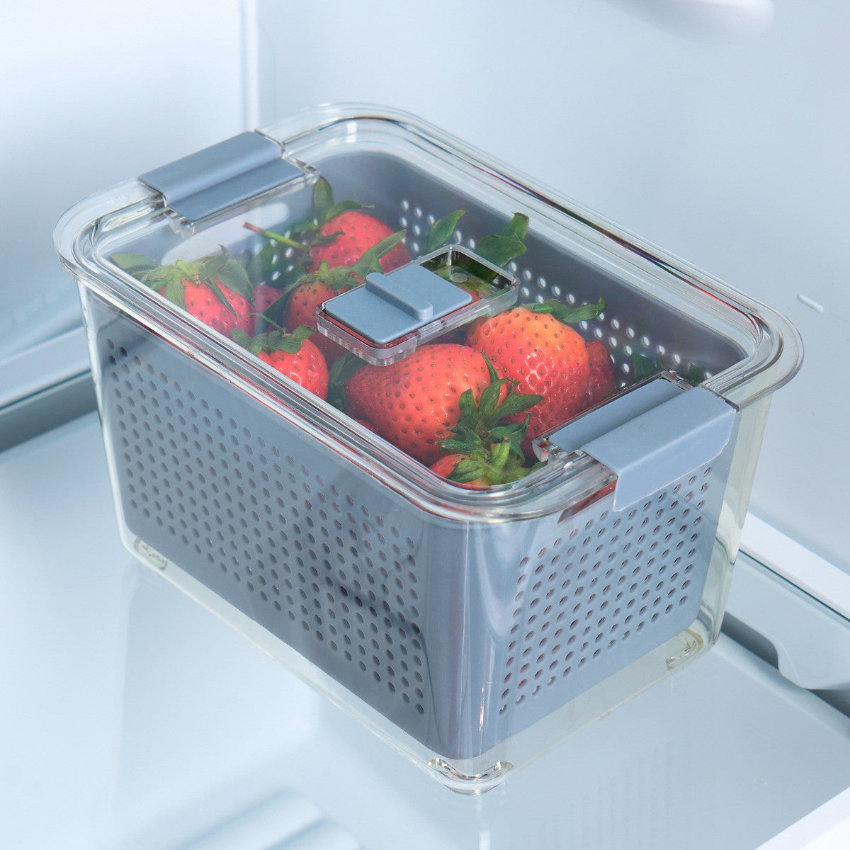 Fridge Container With Removable Basket
