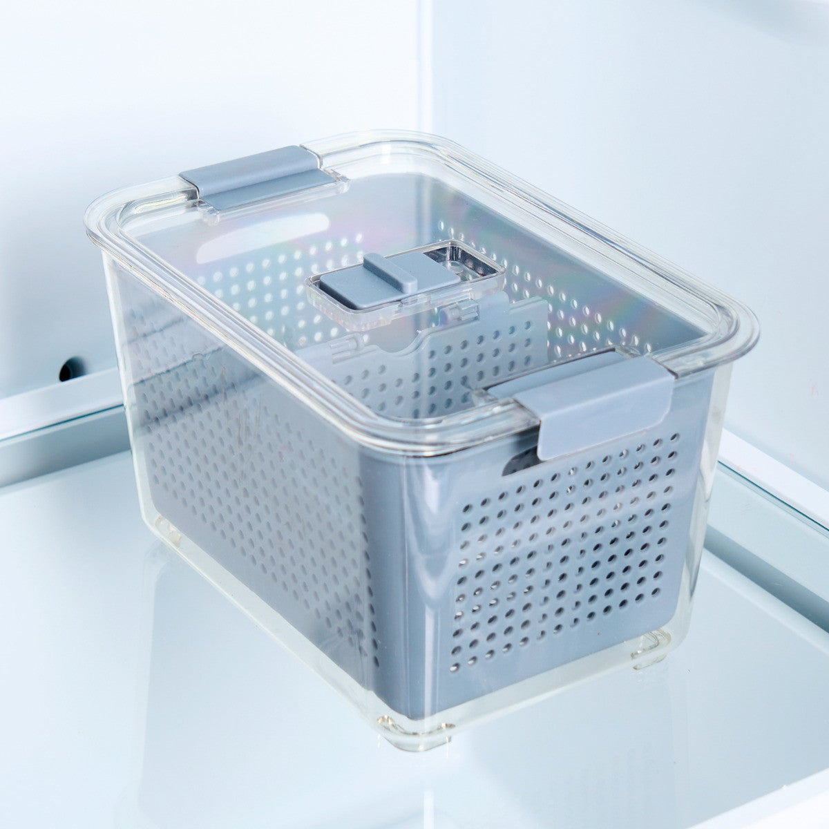 Fridge Container With Removable Basket