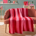 STRIPE PRINT ULTRA SOFT THROW – PINK/RED