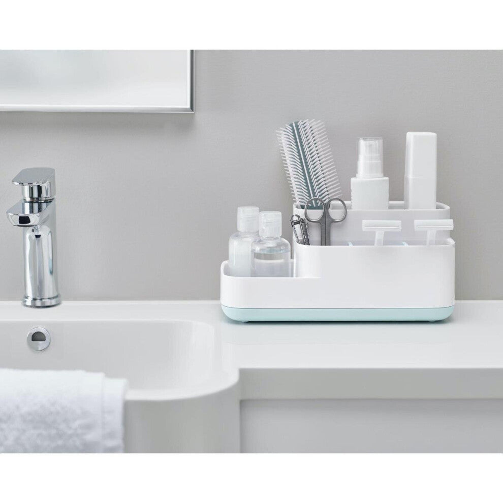 Easy-Store Bathroom Caddy – White/Blue