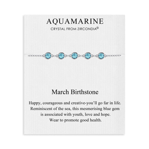 March Birthstone Bracelet – Created with Aquamarine Zircondia Crystals