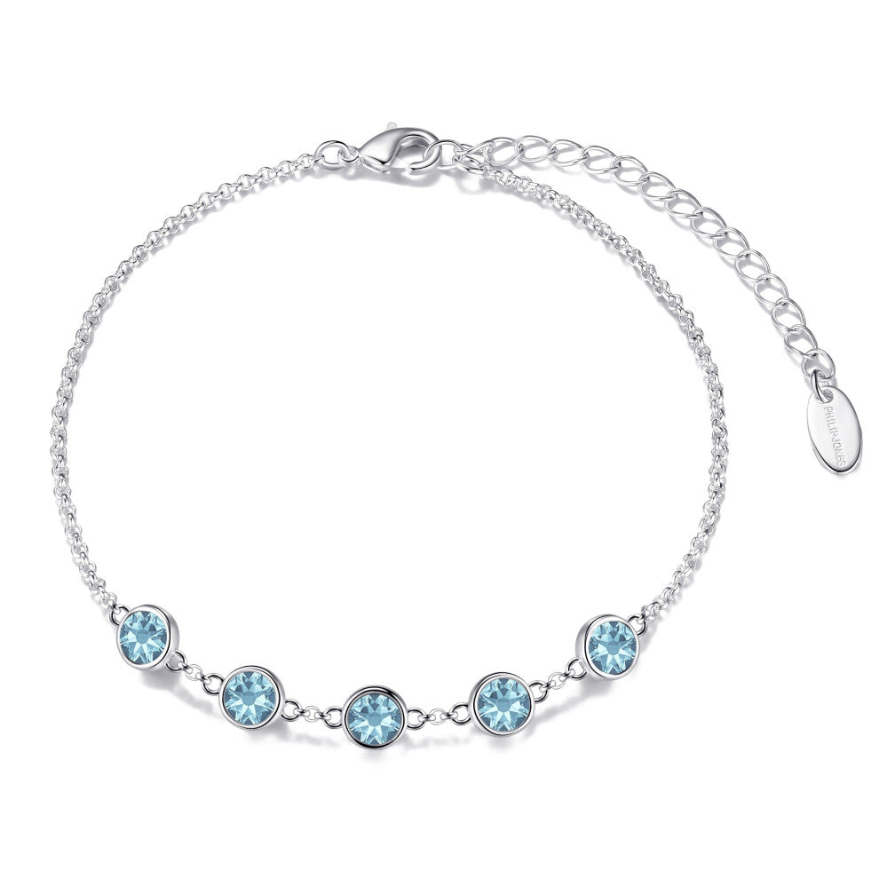 March Birthstone Bracelet – Created with Aquamarine Zircondia Crystals