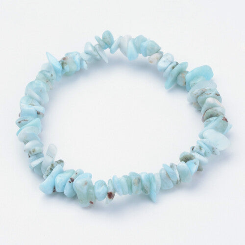 Natural Larimar Chip Bracelet