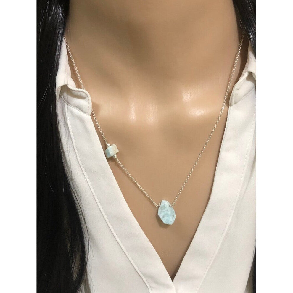 Raw Larimar Necklace – Natural Crystal Jewellery