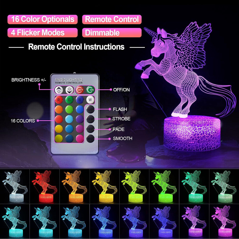 Unicorn 3D LED Night Light