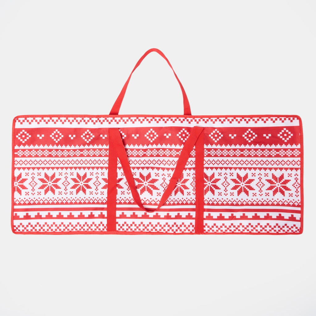 Christmas Nordic Print Wrap Storage Bag – Red