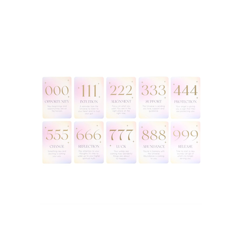 Angel Number Affirmation Cards with Wooden Stand