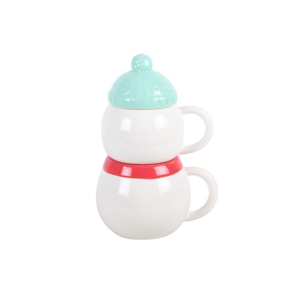 Double Snowman Stacking Mug Set