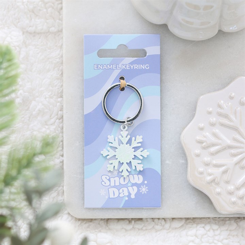 Snow Day Enamel Keyring