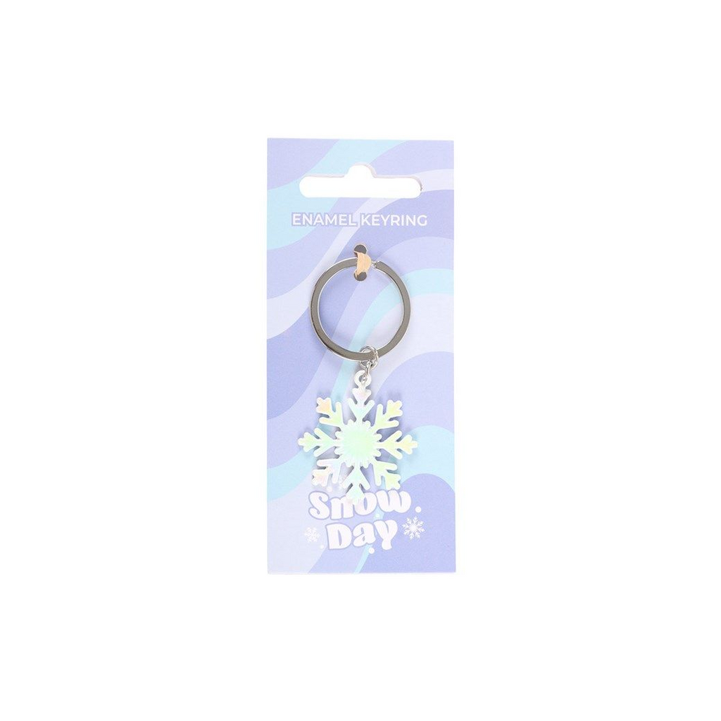Snow Day Enamel Keyring