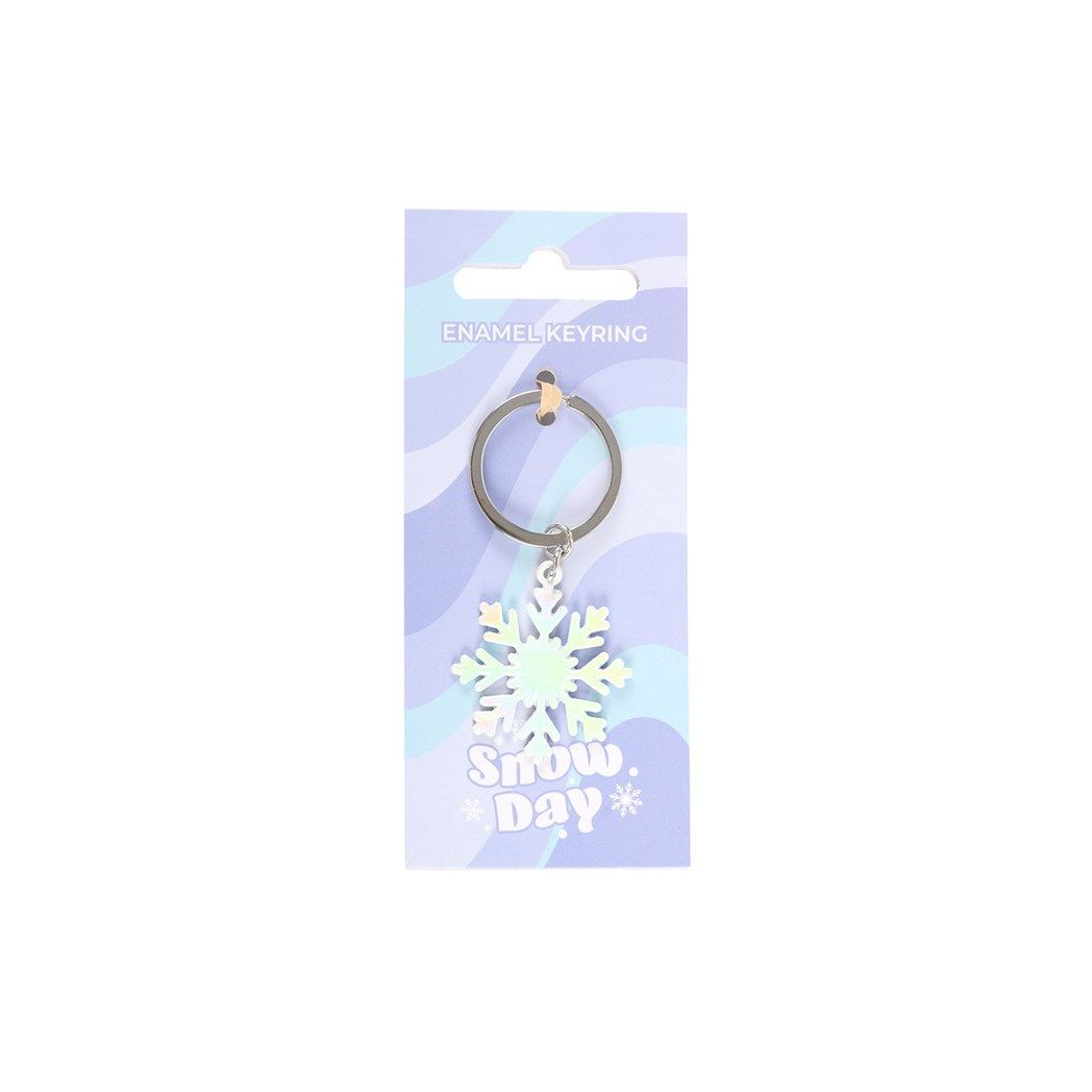 Snow Day Enamel Keyring
