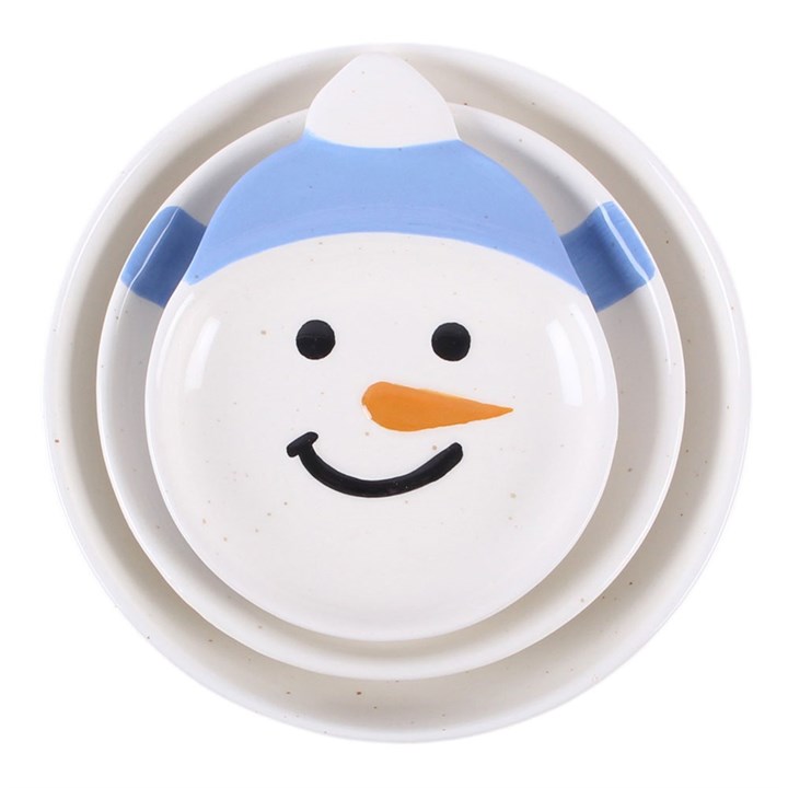 Winter Snowman Stacking Bowls Set