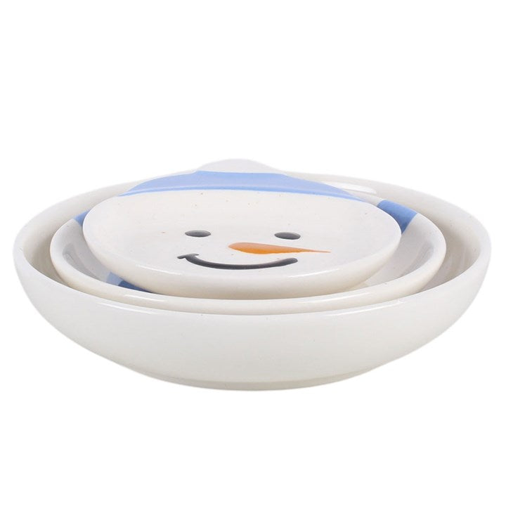 Winter Snowman Stacking Bowls Set