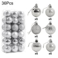 36 Piece Deluxe Silver Christmas Bauble Set