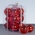 Christmas Decoration 12 Pack Snowflake 40mm Jingle Bell Baubles – Red