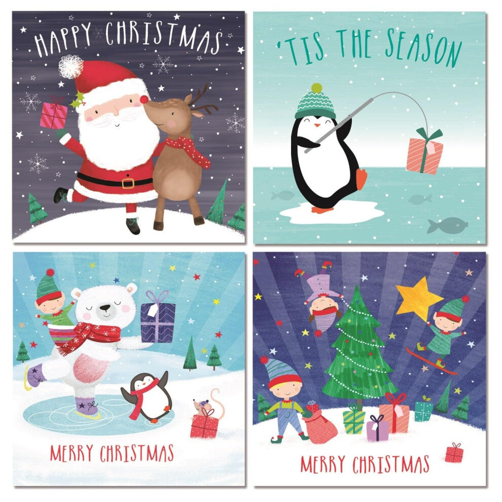 Children's Mini Christmas Cards School Pack of 32