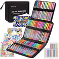 Efimeso 100-Piece Glitter Gel Pen Set with Colouring Book & Refills