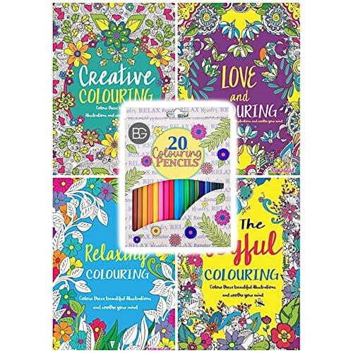 Colour Therapy Anti-Stress Adult Colouring Book Set