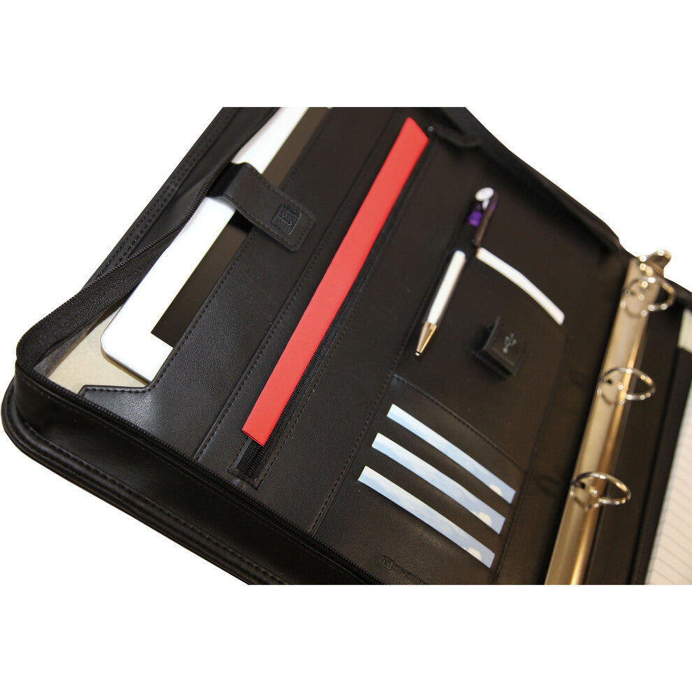 Monolith A4 Leather Conference Folder – Black
