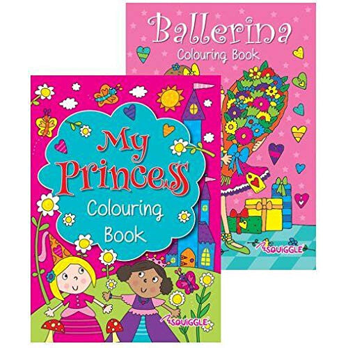 Squiggle Girls My Princess & Ballerina Colouring Books