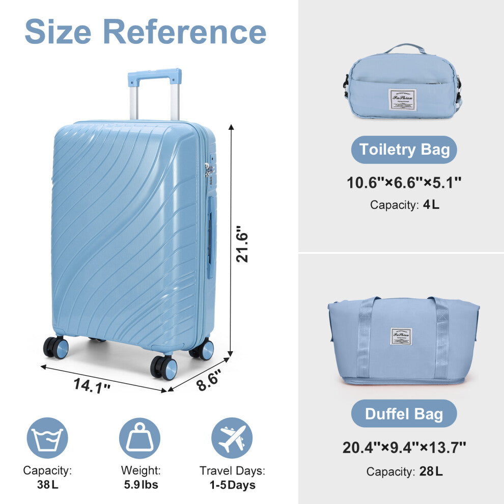 Zimtown 3-Piece Carry-On Luggage Set with TSA Lock
