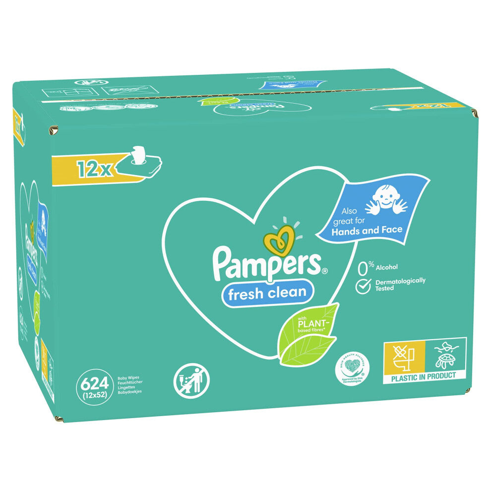 Pampers Fresh Clean Baby Wipes – 12 Pack (624 Wipes)