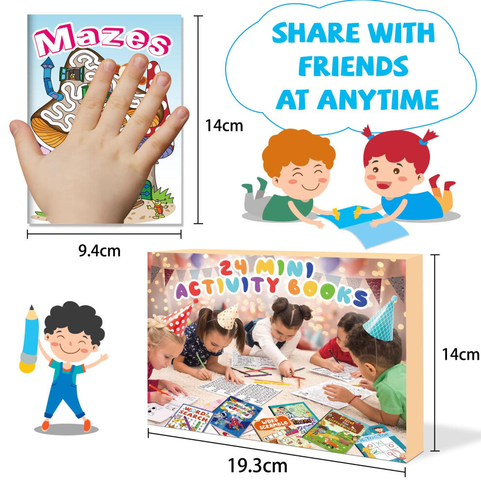 24-Pack Mini Activity Books for Kids