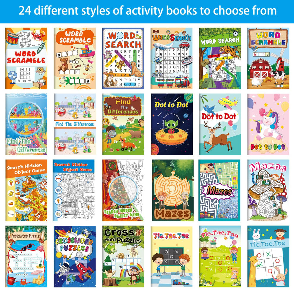 24-Pack Mini Activity Books for Kids