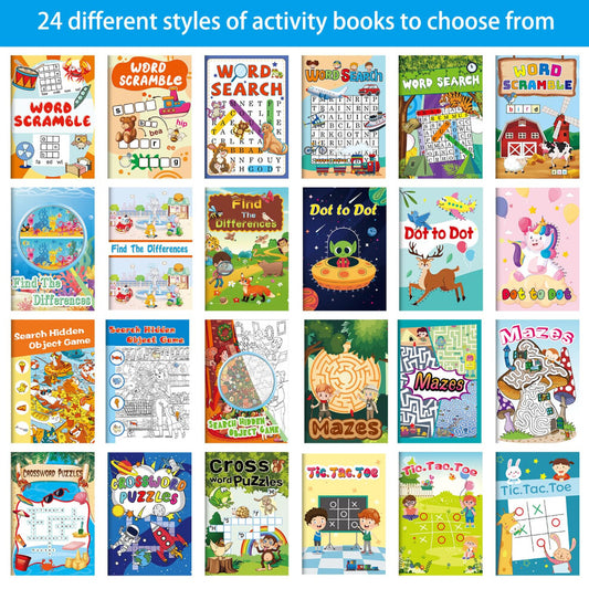 24-Pack Mini Activity Books for Kids