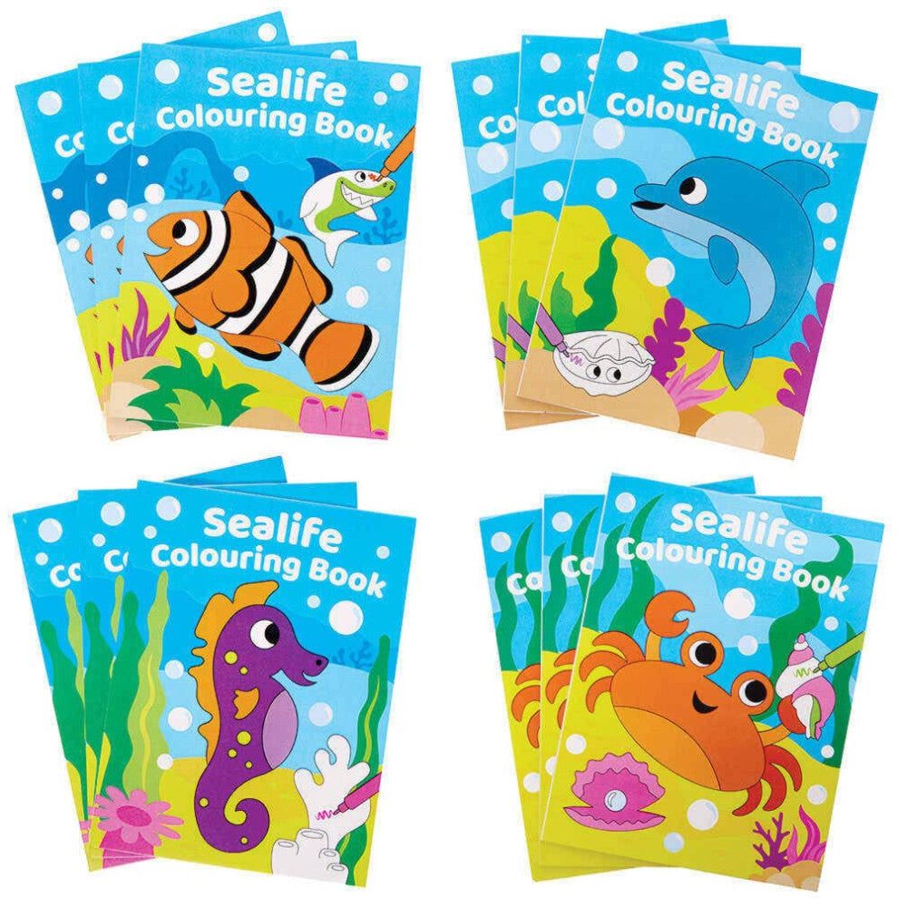 Sealife Mini Colouring Books – Pack of 12