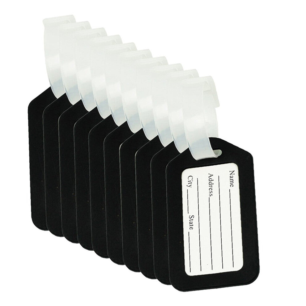 10pcs Luggage Tags – Black