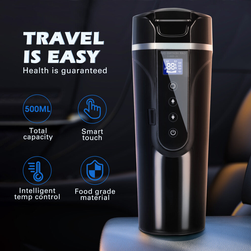 Smart 12V/24V Portable Car Heating Cup – 500ml