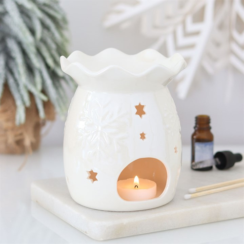 Iridescent Snowflake Oil Burner & Wax Warmer