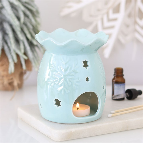 Iridescent Blue Snowflake Oil Burner & Wax Warmer