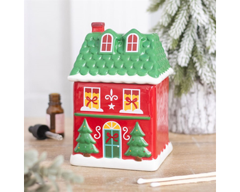 Red Christmas House Oil Burner