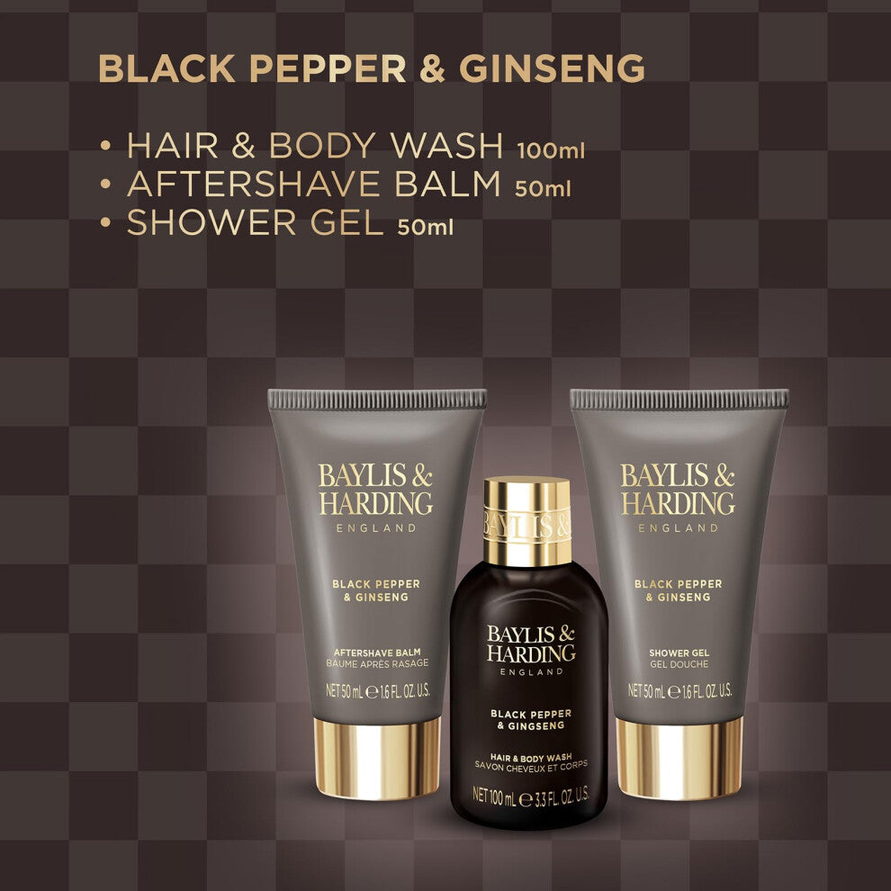 Baylis & Harding Black Pepper & Ginseng Men’s Luxury Mini Trio Gift Set