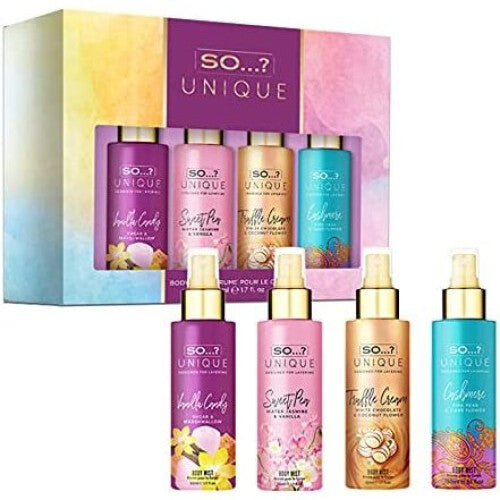 So…? Unique Women’s Mini Mist Body Spray Gift Set – 4 × 50ml