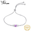 Celtic Knot Created Pink Sapphire 925 Sterling Silver Bolo Bracelet
