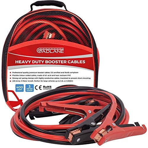 GADLANE Heavy-Duty Jump Leads – 400A, 3 Metres