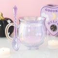 Purple Glass Cauldron Mug & Crystal Spoon – £17.99