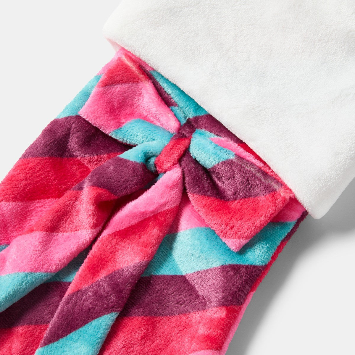 🎄🎀 OHS PLUSH BOW STRIPE CHRISTMAS STOCKING 🎀🎄