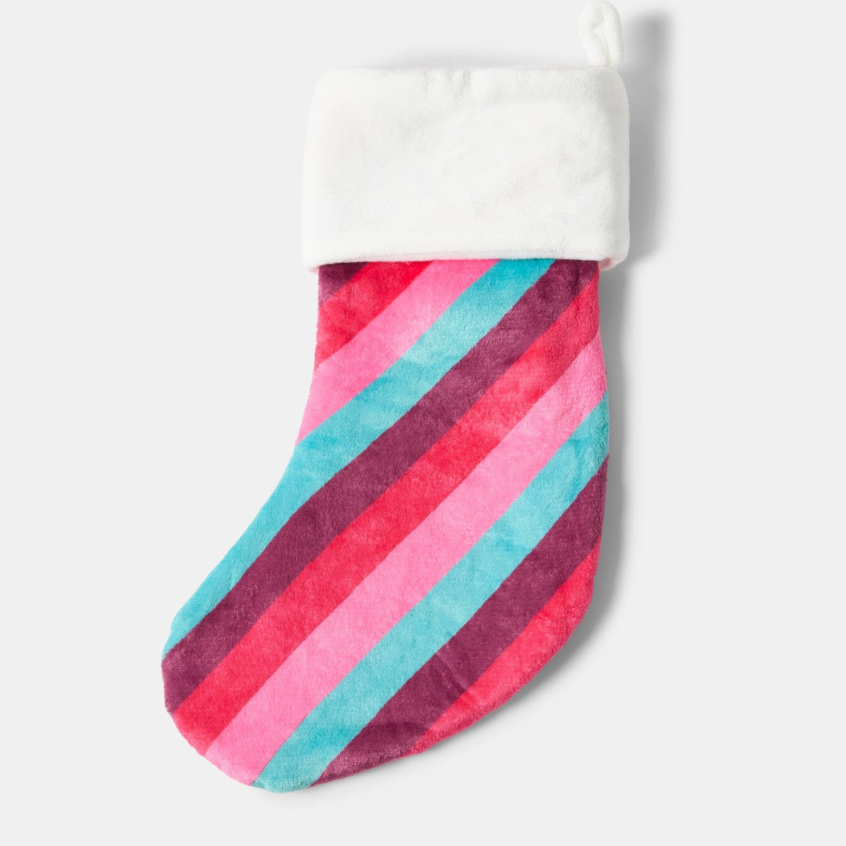 🎄🎀 OHS PLUSH BOW STRIPE CHRISTMAS STOCKING 🎀🎄