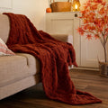 Tufted Pumpkin Fleece Throw – Rust