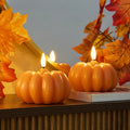 2 Pack Pumpkin LED Candles – Orange