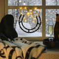 LED BOW WREATH – CREAM & BLACK