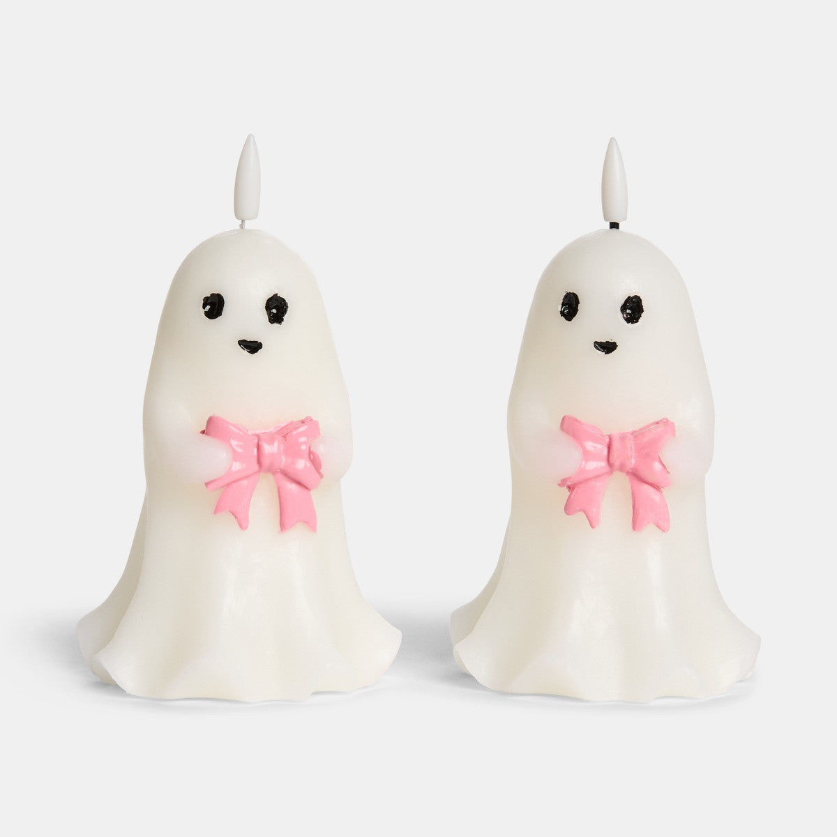 2 PACK GHOST LED CANDLES – PINK BOWS