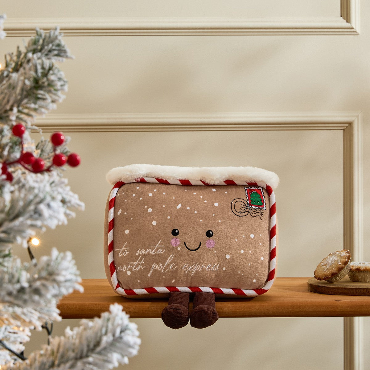 The Postcards to North Pole Shaped Cushion