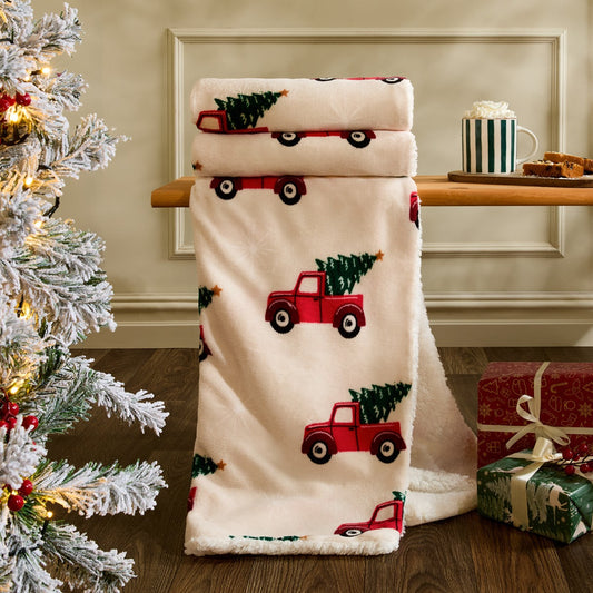 Home for Christmas Printed Throw